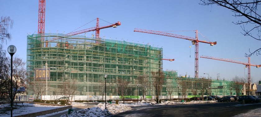 Początek Arkad Wrocławskich - budowa na przestrzeni lat 2005-2007